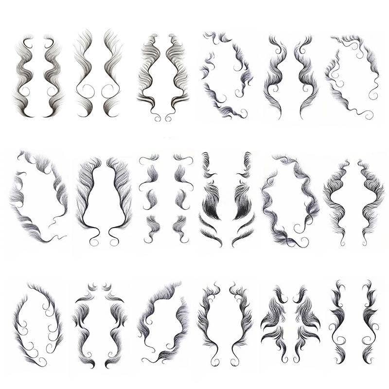 Baby Hair Tattoo Stickers - Black Hairline Edge, Style 6 - view 3