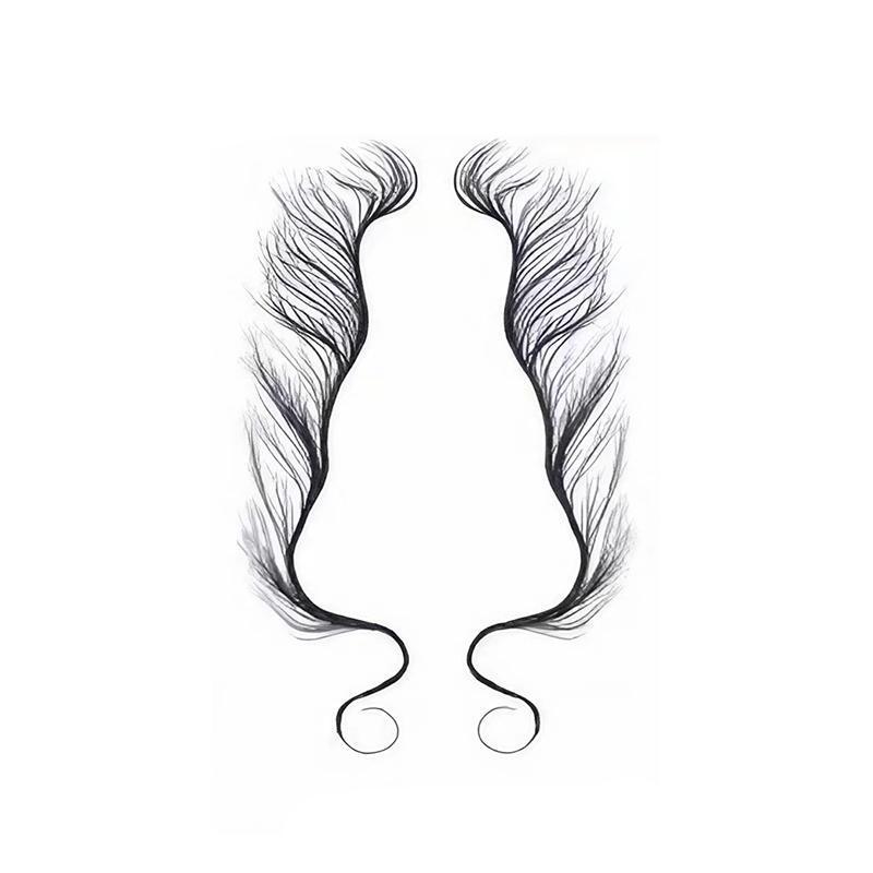 Baby Hair Tattoo Stickers - Black Hairline Edge, Style 8