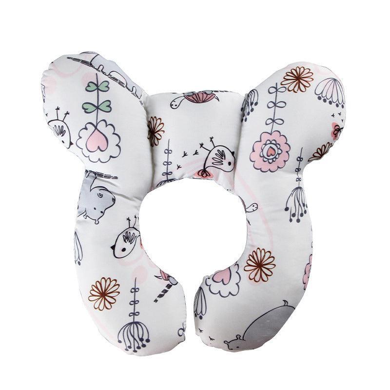 Baby U-Shaped Head and Neck Support Pillow for Car Seat and Stroller - Hippo