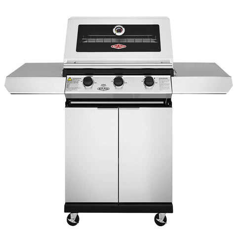Beefeater 1200 Series 3 Burner LPG BBQ with Trolley - Stainless Steel - Lockable Castor Wheels - BMG1230SB