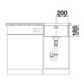 Blanco Solis 400-U undermount sink - brushed stainless steel, covered C-overflow, InFino drain - 527999