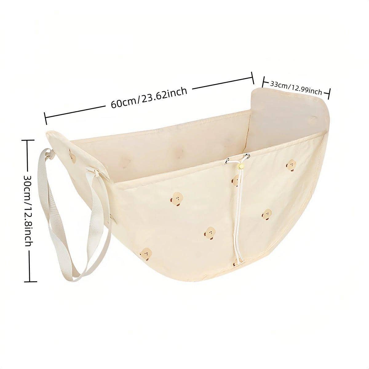 Back Seat Car Storage Organiser Bag with Bear Print - Beige - view 3
