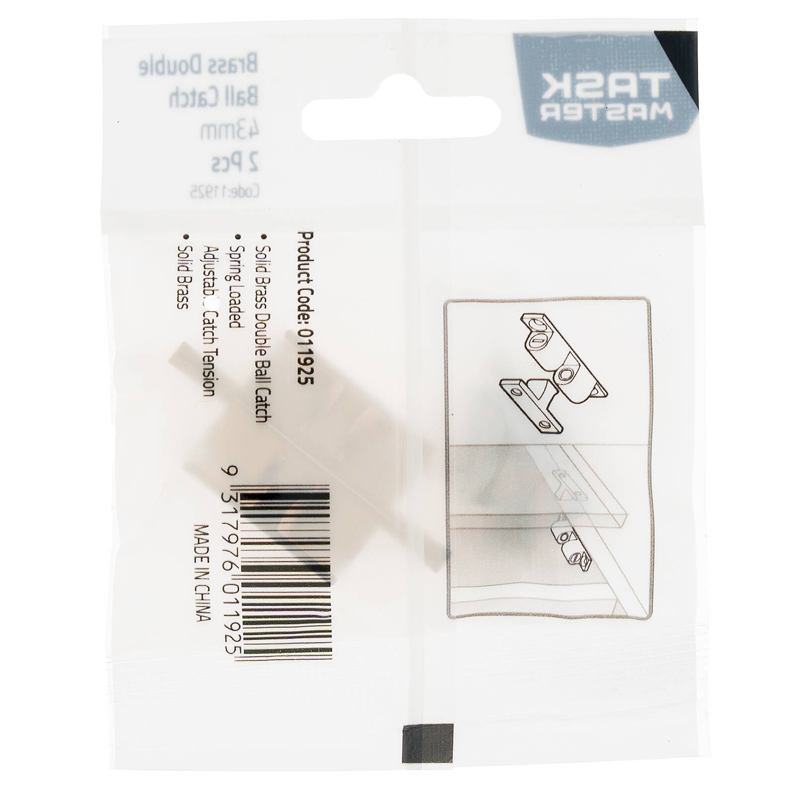 Taskmaster 43mm Solid Brass Double Ball Catch 2 Pack