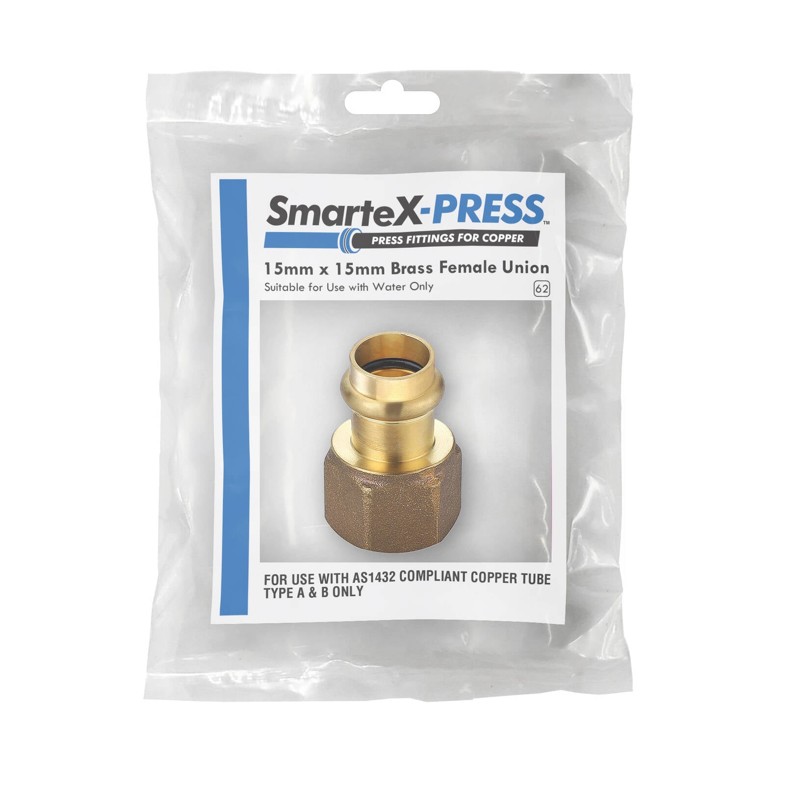 SmarteX-PRESS 15 x 15mm Lead Free Brass Female Union