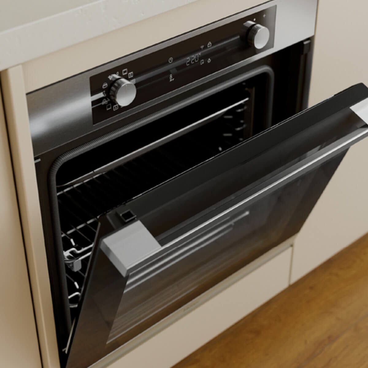 Haier 60cm 500 Series Pyrolytic Oven - 78L, 12 Functions, Air Fry, Steam Assist, Steel - HWO60S12EPX5
