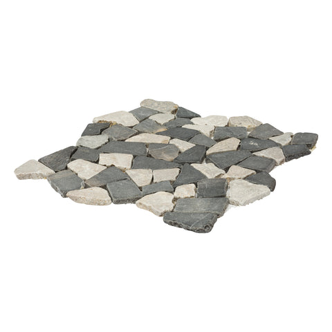 Decor8 Grey Mix Marble Mosaic Tile 300 x 300 x 10mm, Matte Crazypave Indoor/Outdoor