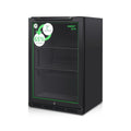 Husky 90L single door homebar drinks chiller - black, glass door, LED eco-lighting - C1HECO840BKAU