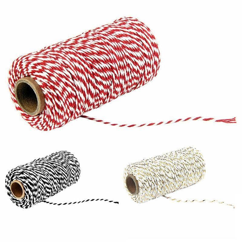 Bakers Twine Cotton Cord, 100 m Roll - Black and White - view 3