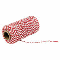 Bakers Twine Cotton Cord, 100 m Roll - Red and White