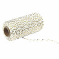 Bakers Twine Cotton Cord, 100 m Roll - White and Gold