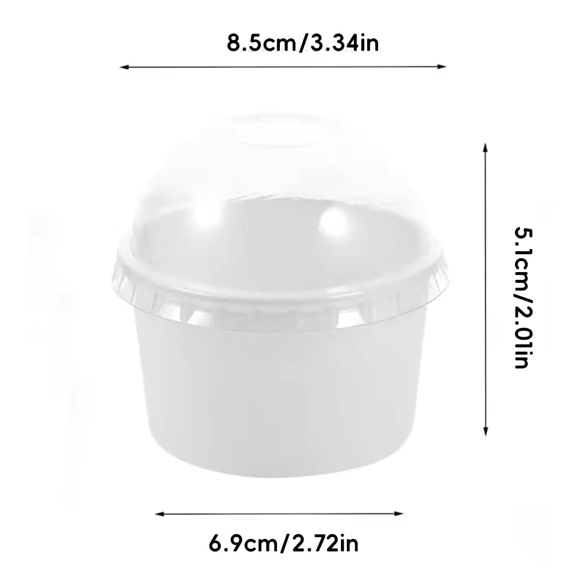Baking Paper Cups with Lid, Pack of 50 - Food Grade Greaseproof - view 3