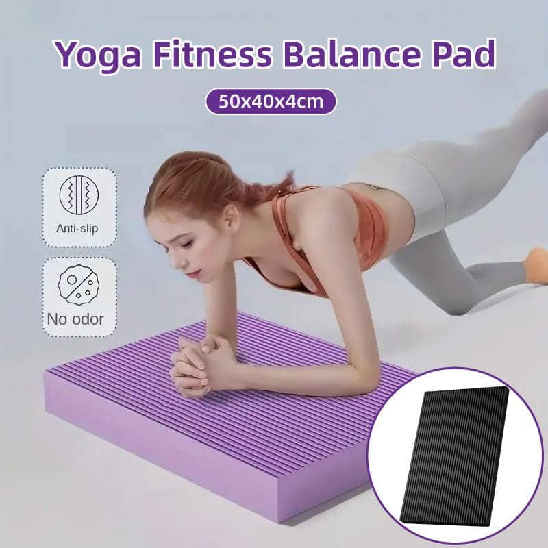 Balance Mat Non Slip Yoga Fitness Mat - Black, 50 x 40 x 4 cm - view 2