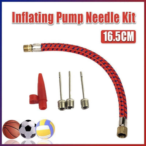 Ball Pump Needle Set, 5 Piece - 3 Needles, Airbed Nozzle and Hose
