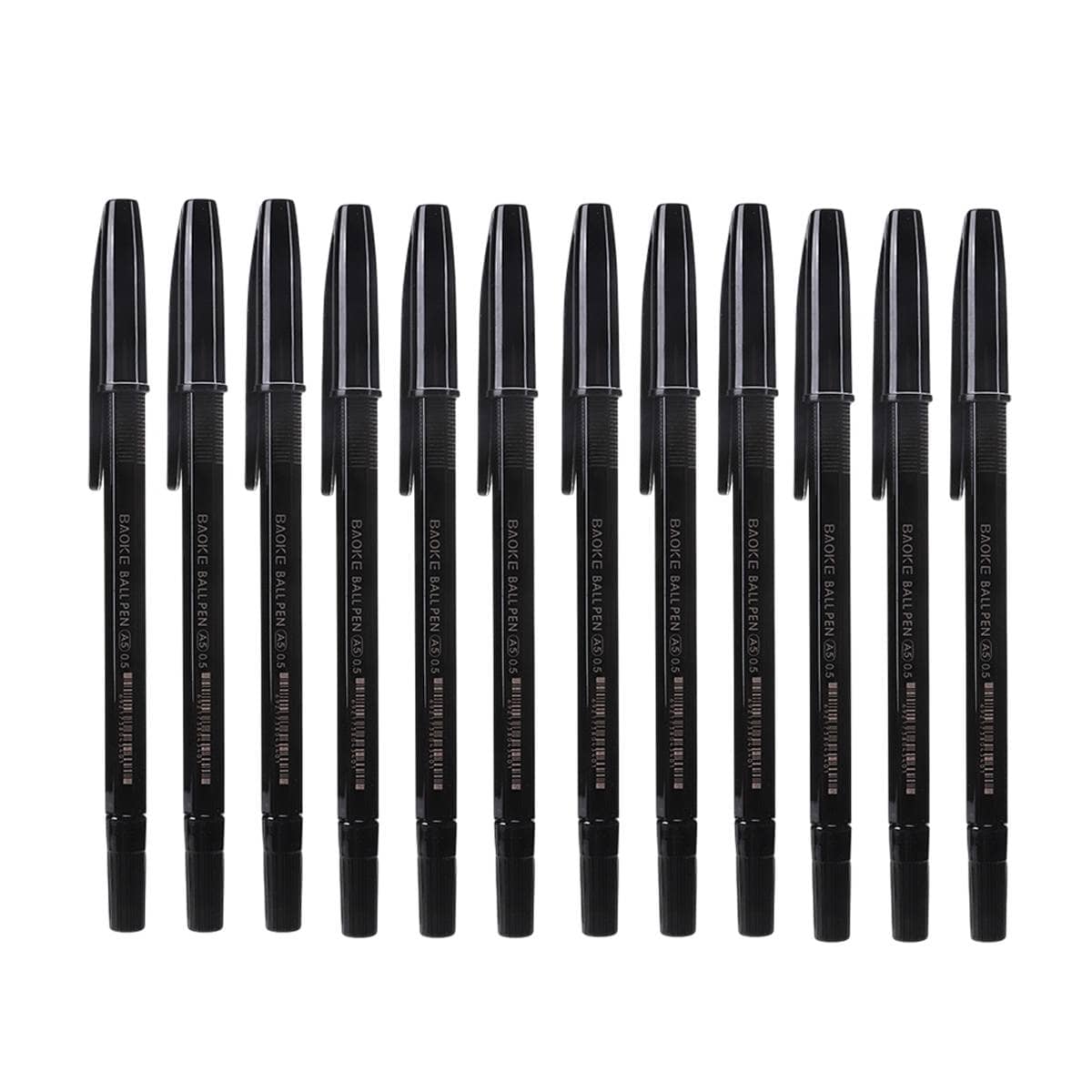 Ballpoint Pens 0.5mm for School and Office, Pack of 12 - Black