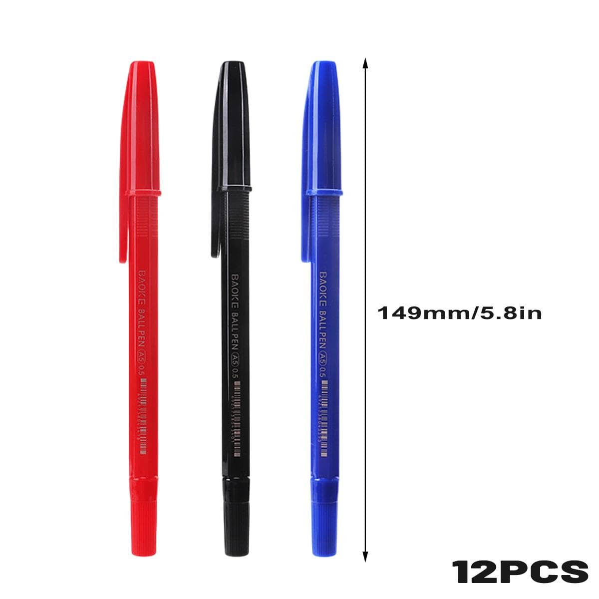 Ballpoint Pens 0.5mm for School and Office, Pack of 12 - Black - view 4