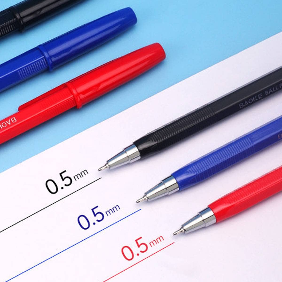 Ballpoint Pens 0.5mm for School and Office, Pack of 12 - Black - view 5