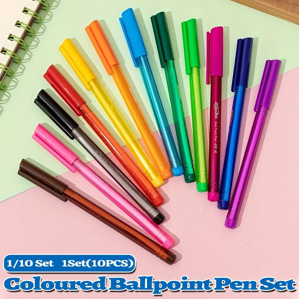 Ballpoint Pens with Textured Grip - 10 Sets of 10, 100 Pens - view 2