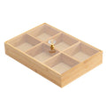 Bamboo 6-Compartment Snack Tray with Clear Lid for Dry Fruit, Nuts and Candy - view 2