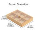 Bamboo 6-Compartment Snack Tray with Clear Lid for Dry Fruit, Nuts and Candy - view 3