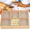 Bamboo 6-Compartment Snack Tray with Clear Lid for Dry Fruit, Nuts and Candy - view 5