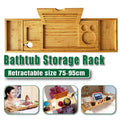 Bamboo Bath Caddy with Wine Glass Holder and Soap Shelf