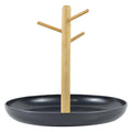 Bamboo Branch Tray Key Holder Rack for Entryway and Desk - Black