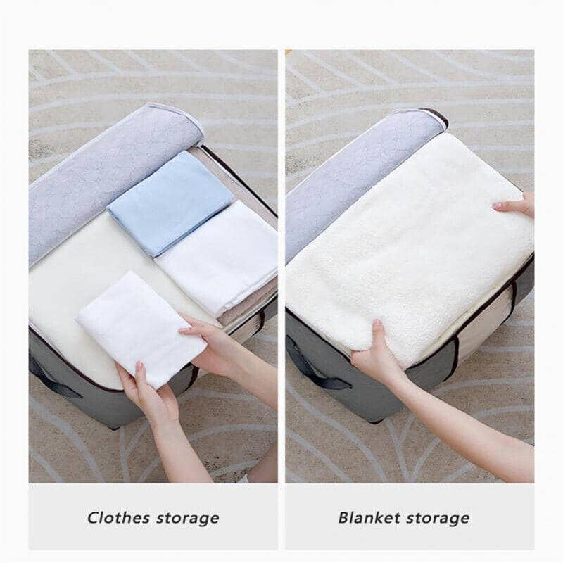 Bamboo Charcoal Clothes and Quilt Storage Bags with Zip and Clear Window - Pack of 4 Upright Bags - view 3