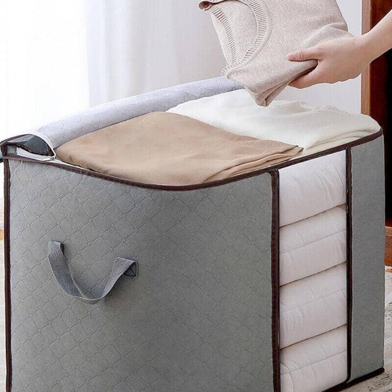 Bamboo Charcoal Clothes and Quilt Storage Bags with Zip and Clear Window - Pack of 4 Upright Bags - view 4