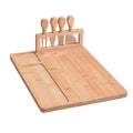 Bamboo Chopping Board and Cheese Board Set with Knives, Charcuterie Serving - view 2