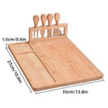 Bamboo Chopping Board and Cheese Board Set with Knives, Charcuterie Serving - view 3