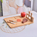 Bamboo Chopping Board and Cheese Board Set with Knives, Charcuterie Serving - view 5