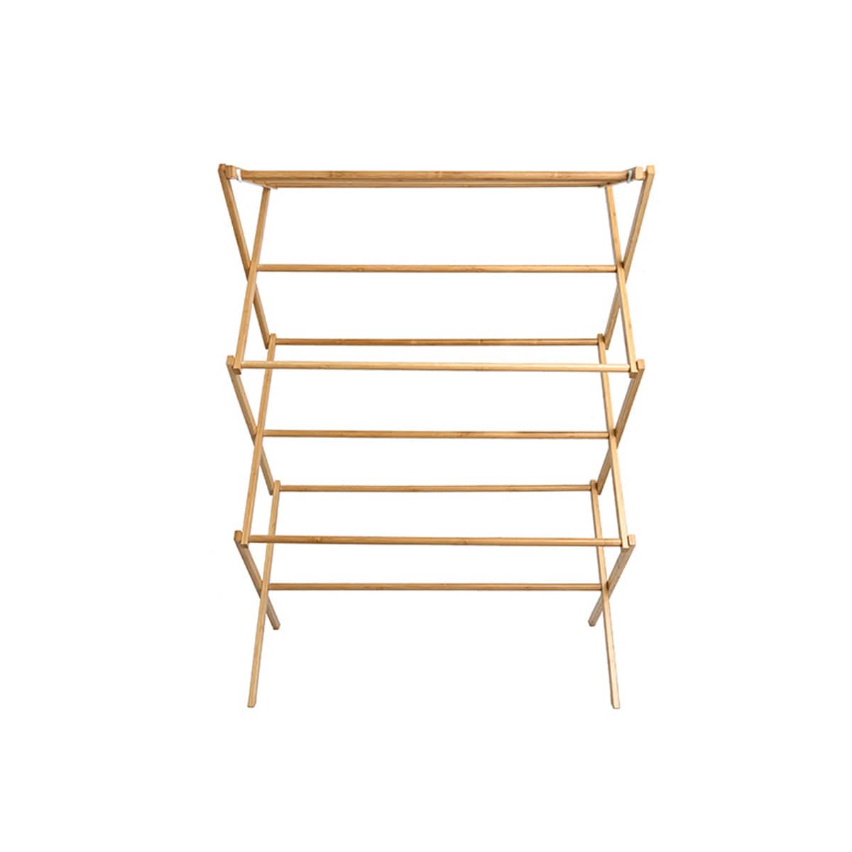 Bamboo Clothes Drying Rack Folding Floor Stand Indoor Vertical Laundry Hanger - view 2
