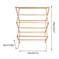 Bamboo Clothes Drying Rack Folding Floor Stand Indoor Vertical Laundry Hanger - view 3