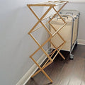 Bamboo Clothes Drying Rack Folding Floor Stand Indoor Vertical Laundry Hanger - view 5