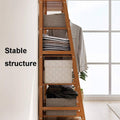 Bamboo Clothes Rack Stand with Hanging Rail, Shelves and Side Hooks - view 5