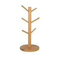 Bamboo Cup Holder, 6-Branch Drain Rack for Mugs and Glasses - view 2