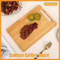 Bamboo Cutting Board with Juice Groove and Handle, 34 x 22 cm