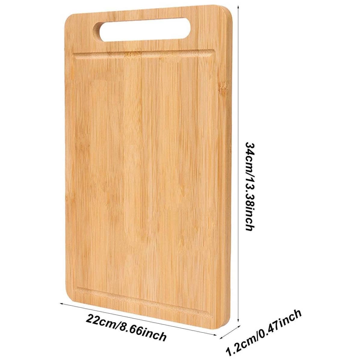 Bamboo Cutting Board with Juice Groove and Handle, 34 x 22 cm - view 3