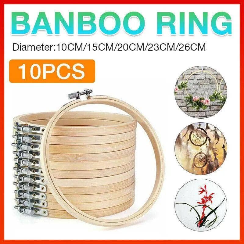 Bamboo Embroidery Hoops, Set of 10 - 23 cm Diameter - view 2