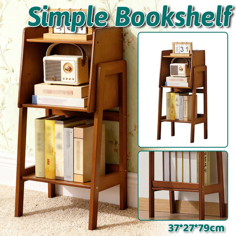 Bamboo Floor Standing Bookshelf, Sturdy Large Capacity Bookcase for Home Office