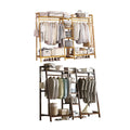 Bamboo Floor-Standing Clothes Rack - Dark Wood, 190cm Wide - view 3