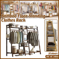 Bamboo Floor-Standing Clothes Rack - Natural, 190cm Wide - view 2