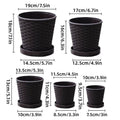 Bamboo Flower Pot Set, 5 Pack - Indoor Round Planters with Trays, Brown - view 4