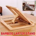 Bamboo Foldable Laptop Stand with Six Adjustable Angles, Portable Desk Riser