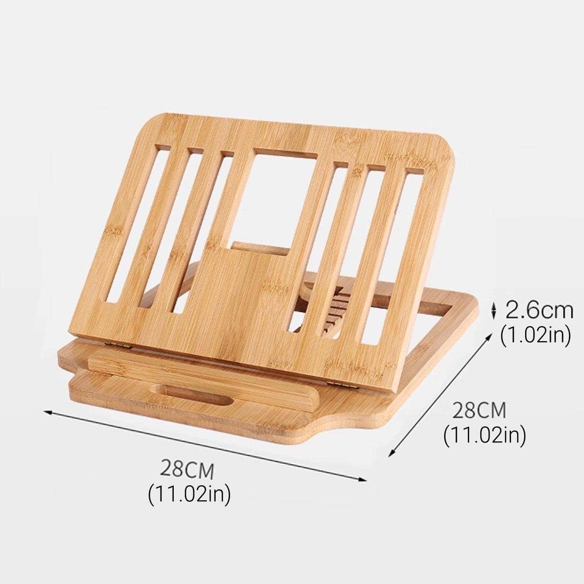 Bamboo Foldable Laptop Stand with Six Adjustable Angles, Portable Desk Riser - view 3