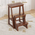 Bamboo Foldable Step Stool, 3 Tier Anti-Slip Footrest, Space Saving - view 3