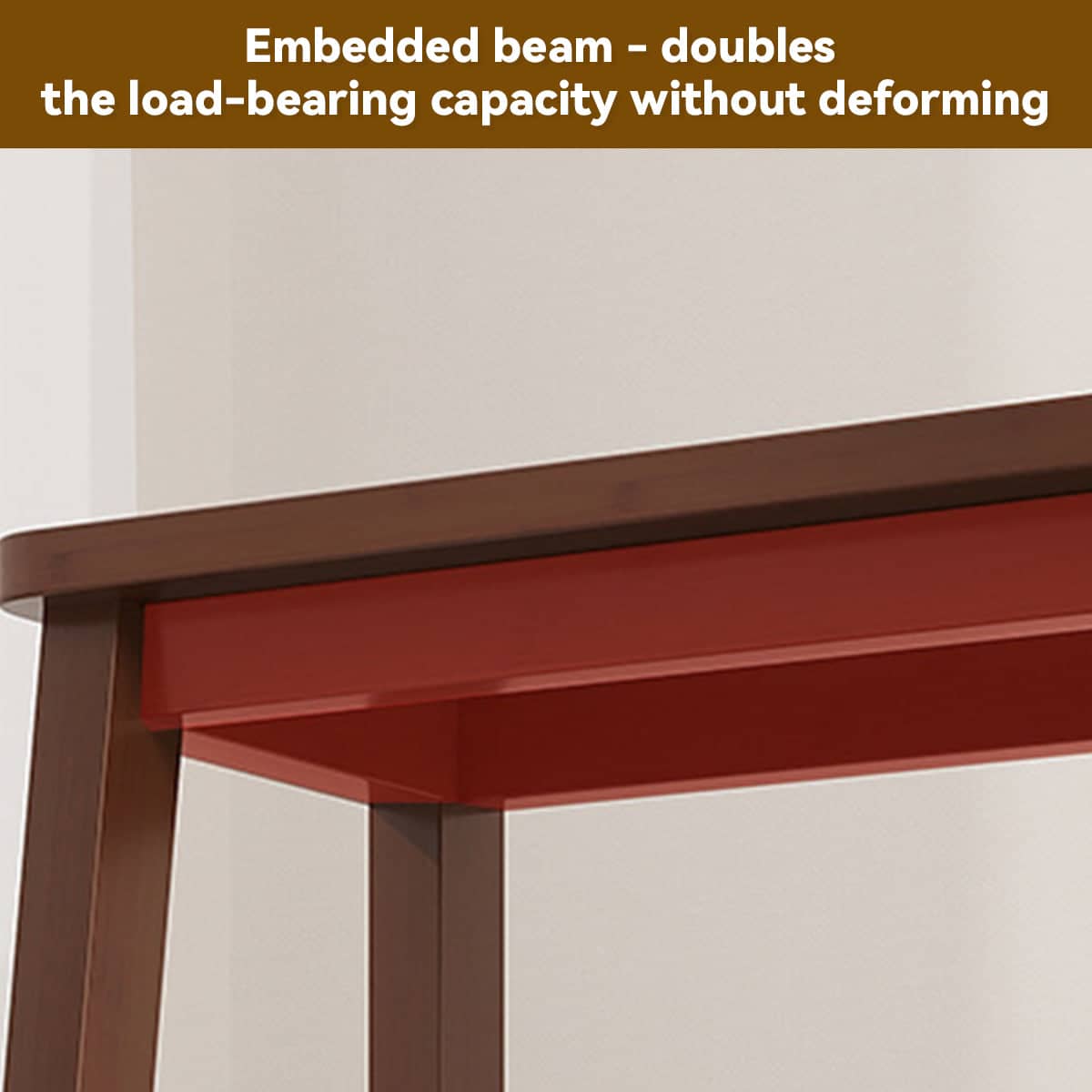 Bamboo Foldable Step Stool, 3 Tier Anti-Slip Footrest, Space Saving - view 5