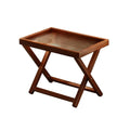Bamboo Folding Side Table 40 x 30 x 44 cm - Ribbed Acrylic Top