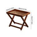 Bamboo Folding Side Table 40 x 30 x 44 cm - Ribbed Acrylic Top - view 4