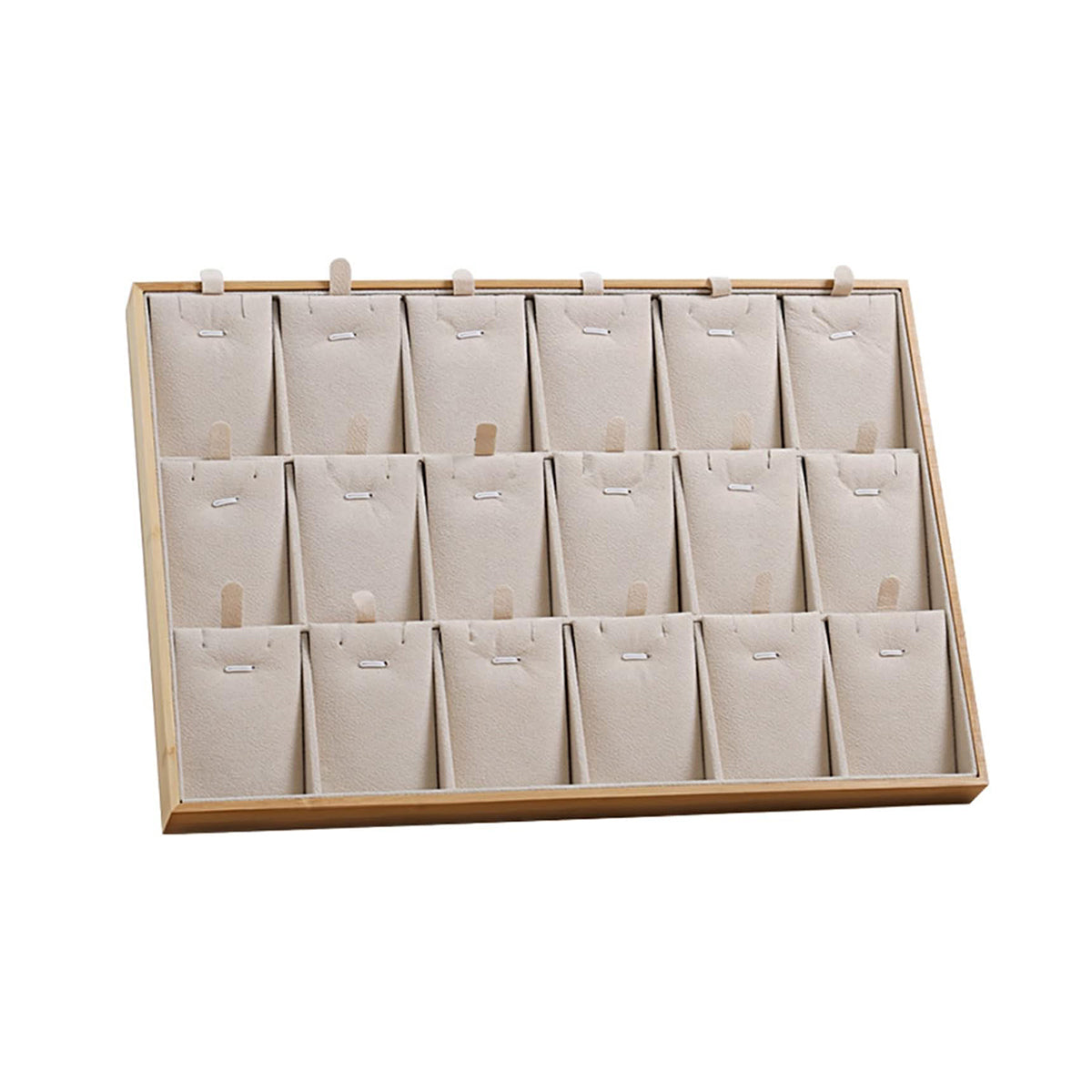 Bamboo Jewellery Display Stand Necklace Organiser - Beige